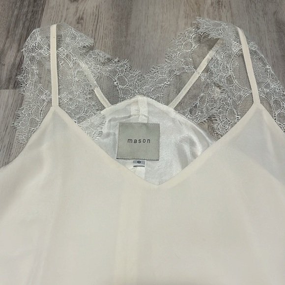 Mason Silk Lace Cream Flowing Tank Top Size 0 - Picture 7 of 8